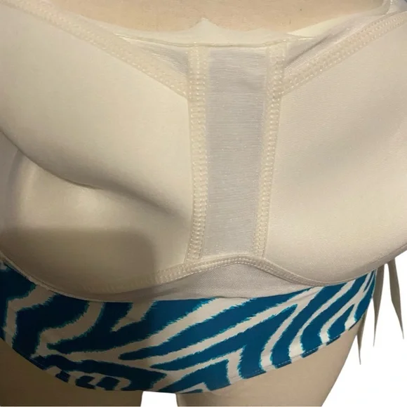 Womens Teal Zebra Print One Piece Swimsuit - Picture 9 of 16